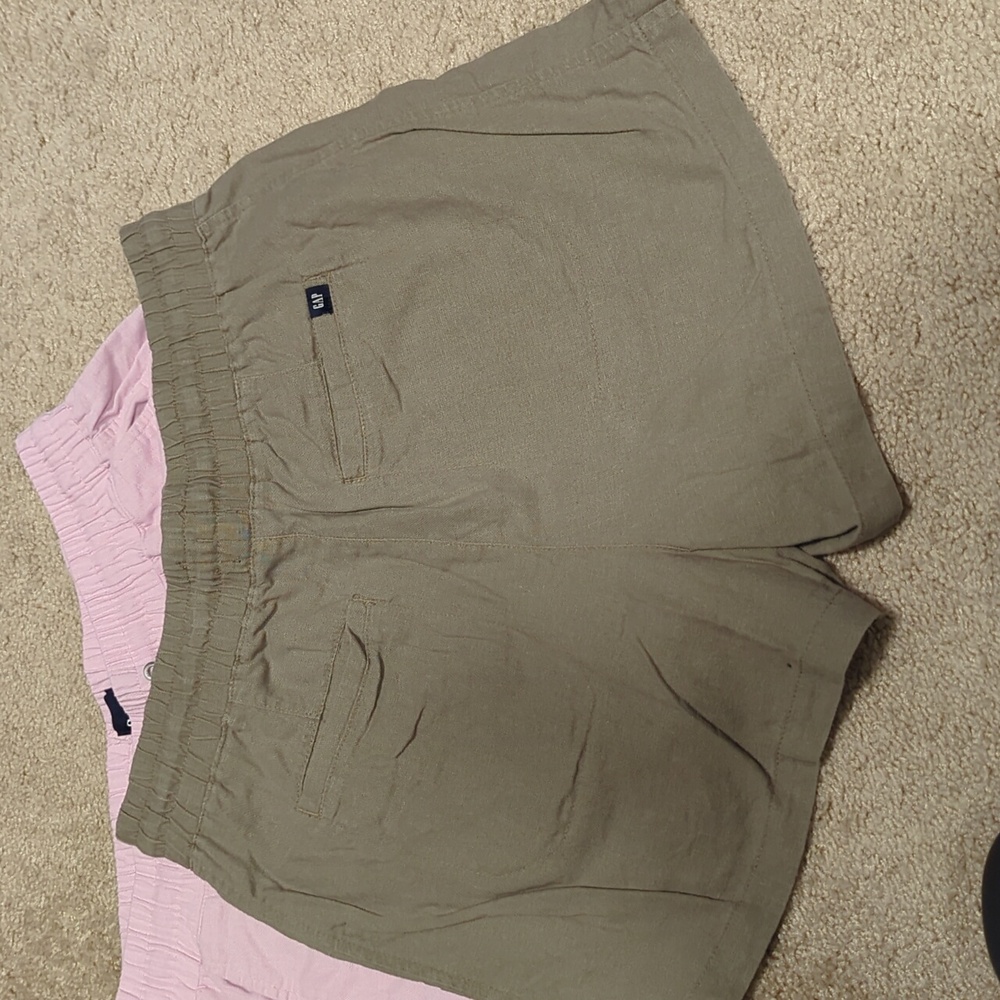 GAP Pink and Green Linen Shorts - Picture 4 of 7